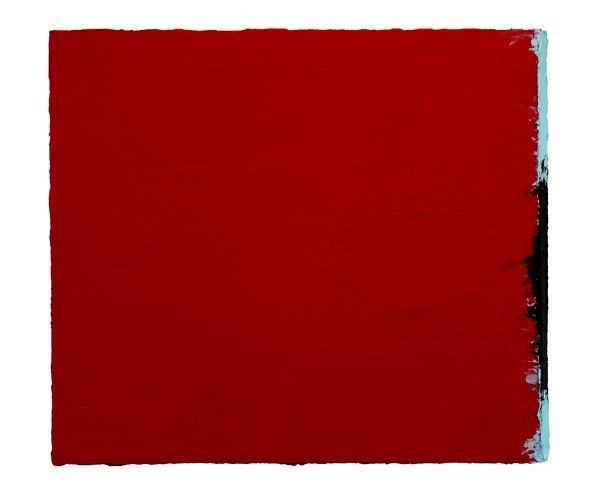 Renato Ranaldi : Fuoriquadro rosso (Tradizione)  (2014)  - Tempera e olio su tela - Asta Arte di ricerca per la ricerca - Galleria Pananti Casa d'Aste