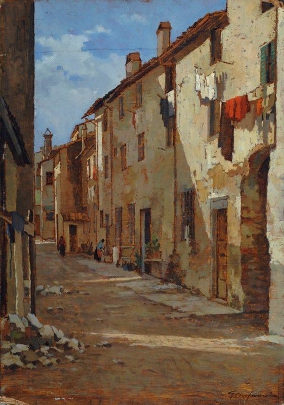 Giuseppe Comparini - Scorcio  di strada fiorentina