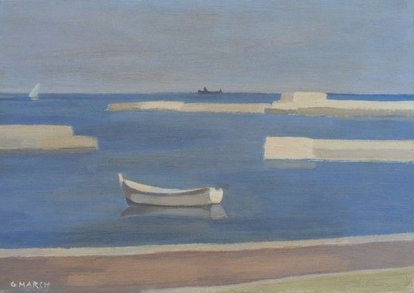 Giovanni March - Marina con Barca
