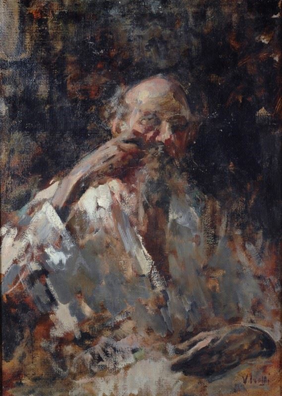 Vincenzo Irolli : Autoritratto  (1947)  - Olio su tela - Auction Autori dell'800-900, Arte moderna e contemporanea - I - Galleria Pananti Casa d'Aste