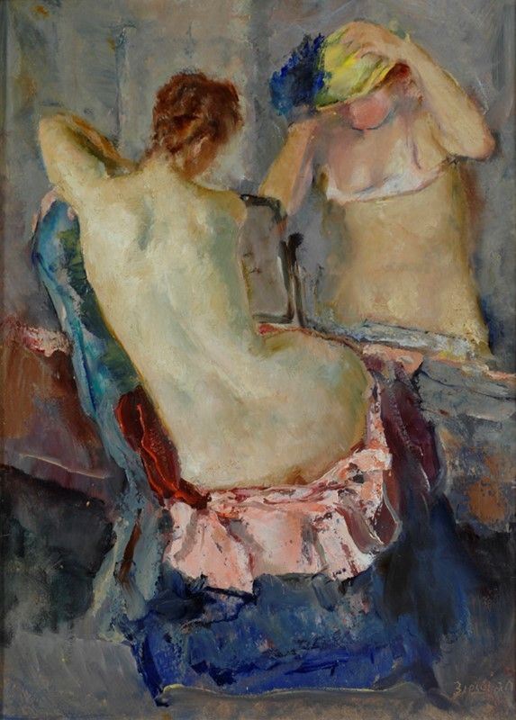 Antonio Bresciani : Due nudi  - Olio su cartone - Auction Autori dell'800-900, Arte moderna e contemporanea - I - Galleria Pananti Casa d'Aste