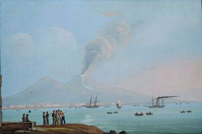 Veduta del Golfo di Napoli con il Vesuvio
