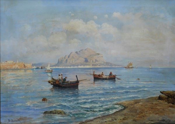 Mario Mirabella : Golfo di Palermo  - Olio su tela - Auction Autori dell'800-900, Arte moderna e contemporanea - I - Galleria Pananti Casa d'Aste