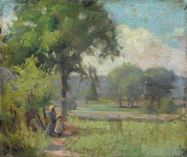 Ulisse Caputo - Paesaggio con figure