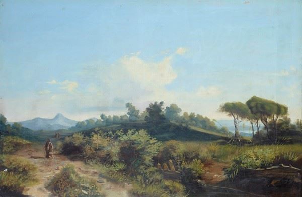 Henry Mark&#242; : Paesaggio di Pisa  - Olio su tela - Asta Autori del XIX e XX sec. - I - Galleria Pananti Casa d'Aste