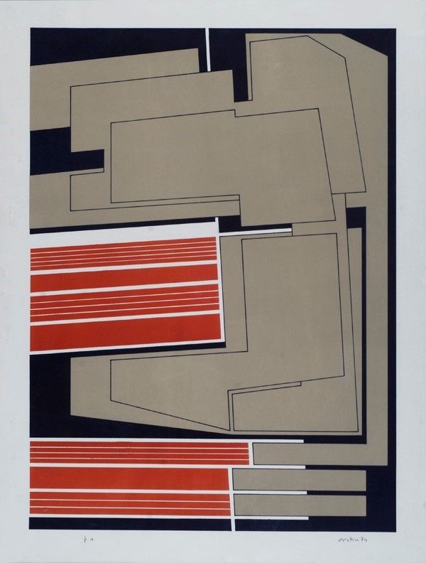 Gualtiero Nativi : Composizione  (1974)  - Litografia - Asta Grafica ed edizioni - Galleria Pananti Casa d'Aste