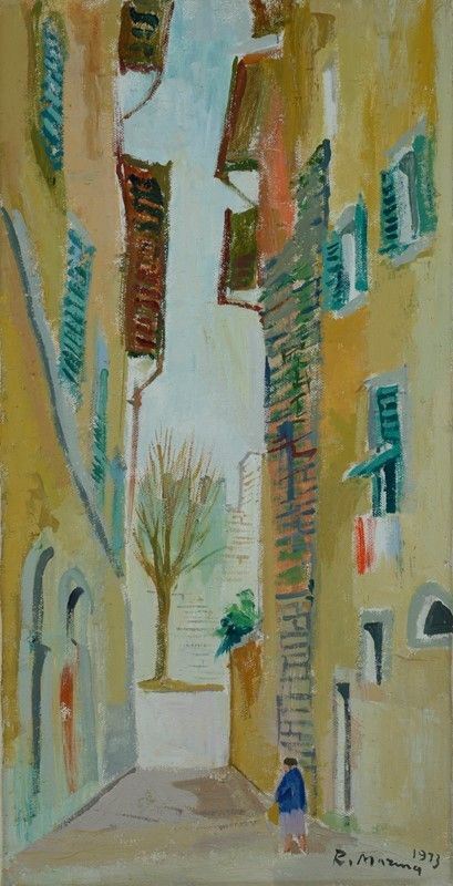 Rodolfo Marma : Vicolo dei Bardi  (1973)  - Olio su tela - Auction Arte Moderna e Contemporanea - II - Galleria Pananti Casa d'Aste