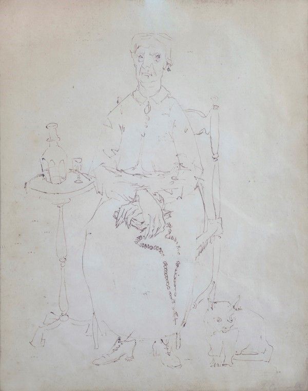 Emanuele Cavalli - Donna con gatto