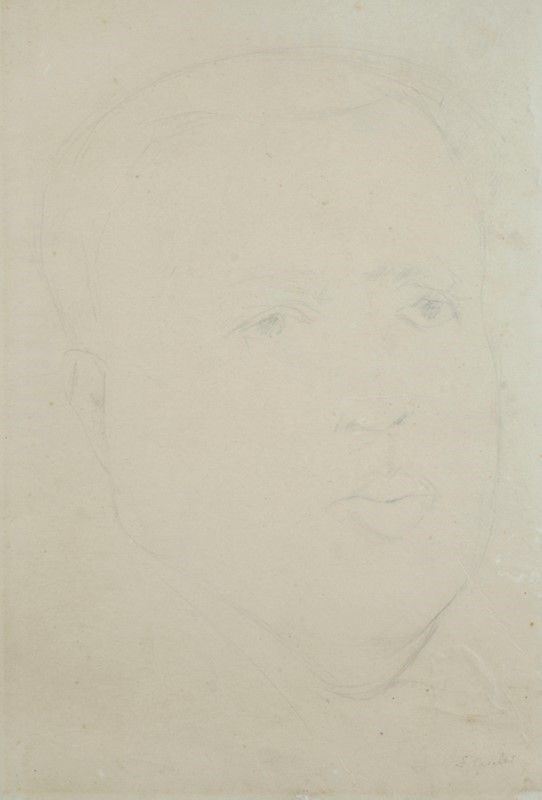 Emanuele Cavalli : Volto  - Matita su carta - Auction Autori dell'800-900, Arte moderna e contemporanea - I - Galleria Pananti Casa d'Aste