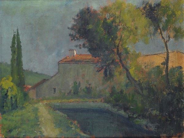 Eduardo Gordigiani : Paesaggio di campagna  - Auction AUTHORS OF XIX AND XX CENTURY - Galleria Pananti Casa d'Aste