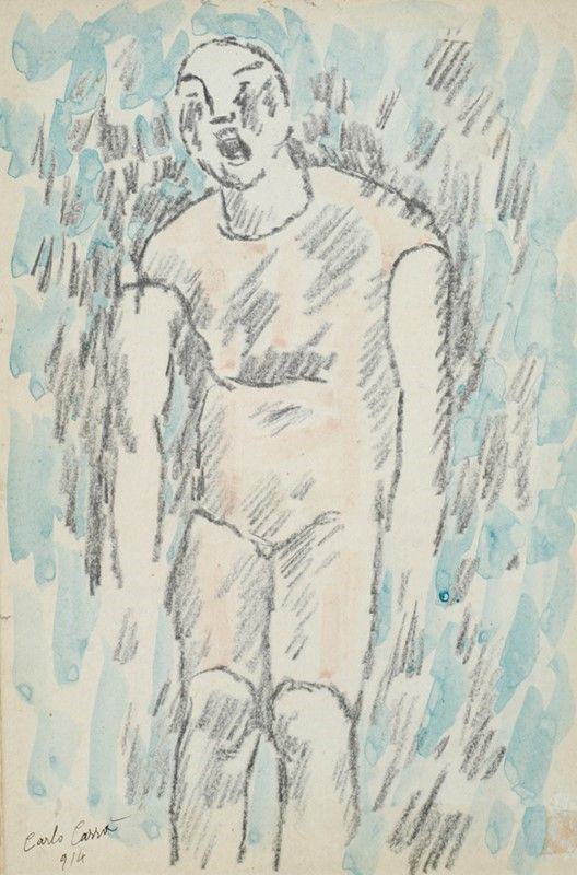 Carlo Carr&#224; : Bagnante  (1914)  - Matita e acquerello su carta - Auction Arte moderna e contemporanea - Galleria Pananti Casa d'Aste