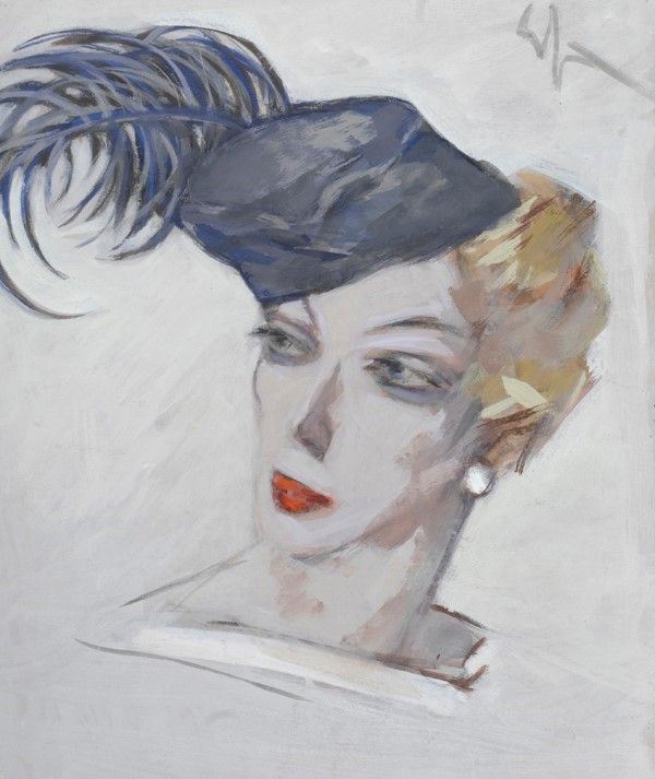 Enrico Sacchetti - Volto di Donna con Cappellino