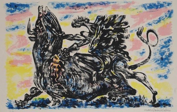 Marc Saint-Saens : Tauromachia  - Litografia - Auction Grafica ed edizioni - Galleria Pananti Casa d'Aste