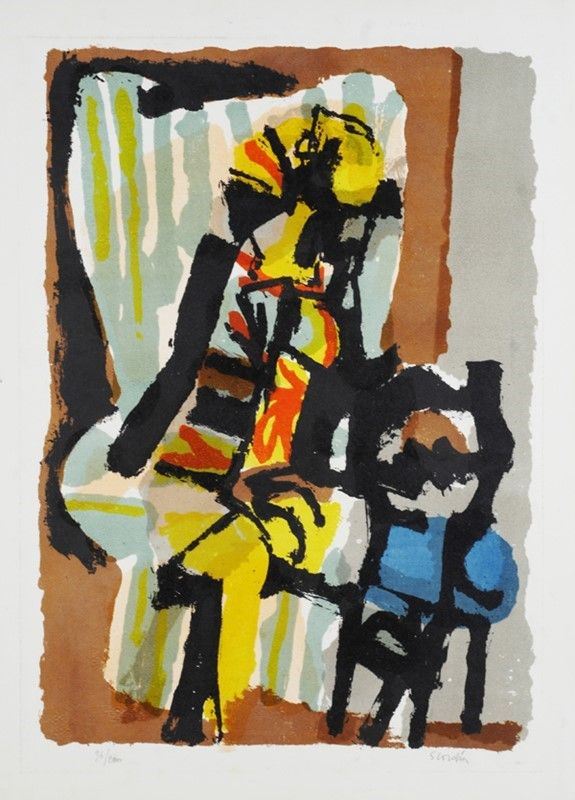 Antonio Scordia : Donna in poltrona  - Litografia - Auction Grafica ed edizioni - Galleria Pananti Casa d'Aste