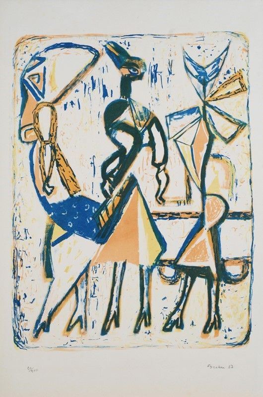 Walter Becker : Composizione  - Litografia - Auction Grafica ed edizioni - Galleria Pananti Casa d'Aste
