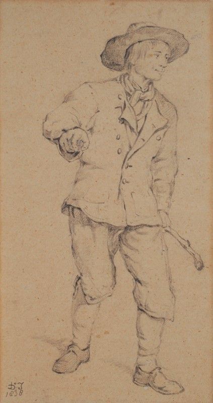 Scuola Lombarda, XIX sec. - Ritratto di popolano