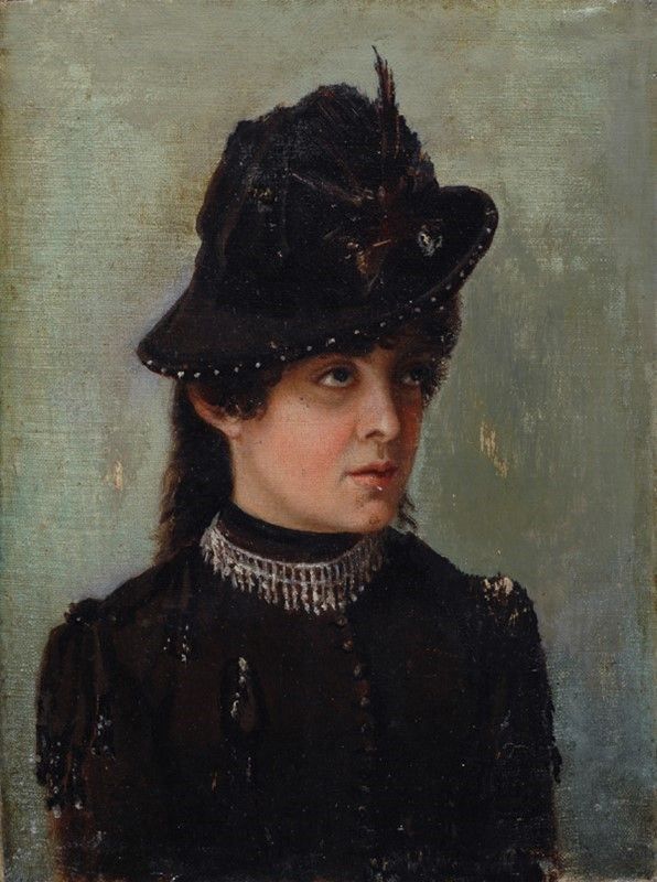 Scuola Napoletana, XIX sec. - Ritratto di signora