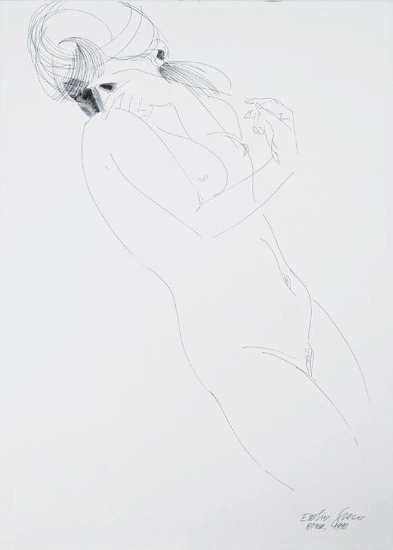 Emilio Greco : Nudo  (1970)  - Inchiostro su carta - Asta Autori del XIX e XX sec. - I - Galleria Pananti Casa d'Aste