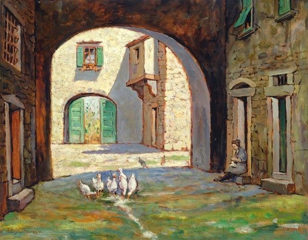 Adolfo Tommasi - Scorcio di aia