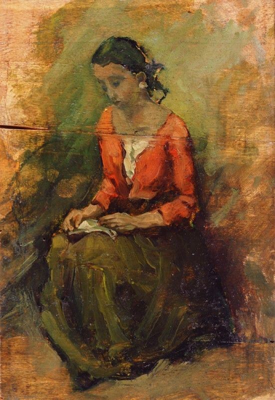 Anonimo, XIX sec. - Ragazza seduta