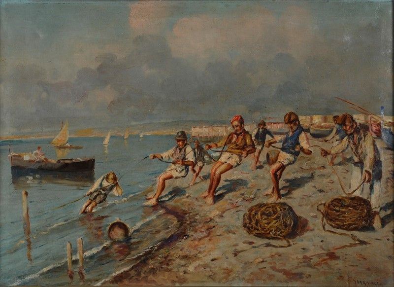 Carmine Ciardiello - Pescatori sulla Spiaggia