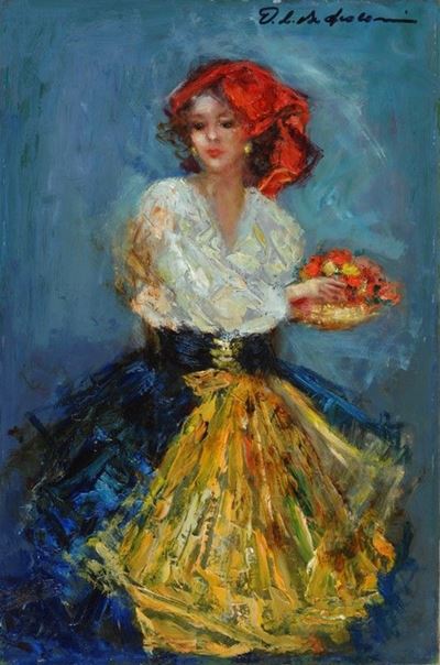 Figura Femminile con Fiori