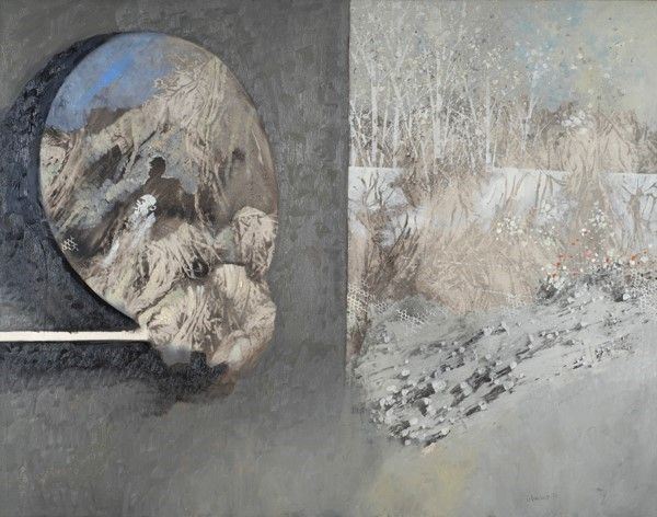 Giuseppe Romagnoni : Specchio e finestra  (1970)  - Olio su tela - Asta Autori del XIX e XX sec. - I - Galleria Pananti Casa d'Aste