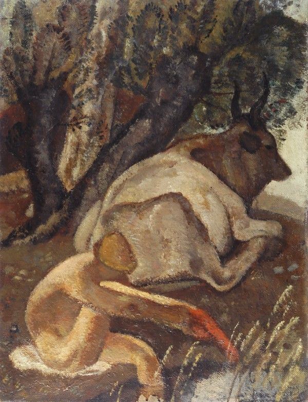 Felice Carena : Il bue  - Olio su tela - Auction Autori del XIX e XX sec. - I - Galleria Pananti Casa d'Aste