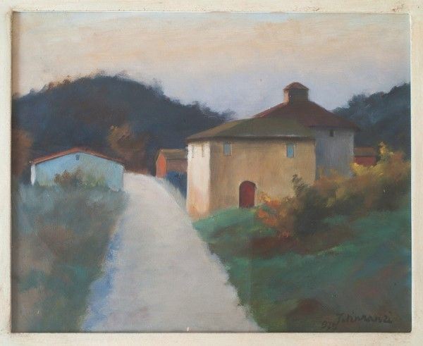 Nino Tirinnanzi : Paesaggio toscano  (1977)  - Olio su tela - Asta Antiquariato - I - Galleria Pananti Casa d'Aste