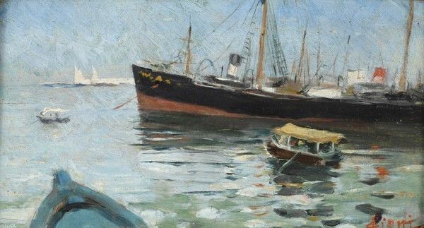 Cesare Ciani - Barche nel Porto di Livorno