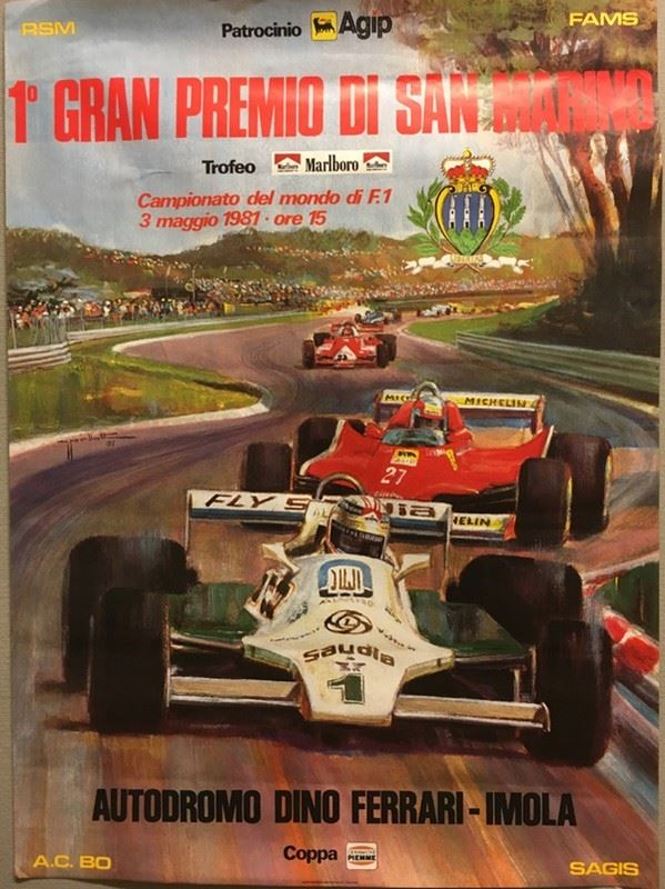 Manfiesto Gran Premio San Marino  - Auction Classic Cars And Automobilia - Galleria Pananti Casa d'Aste