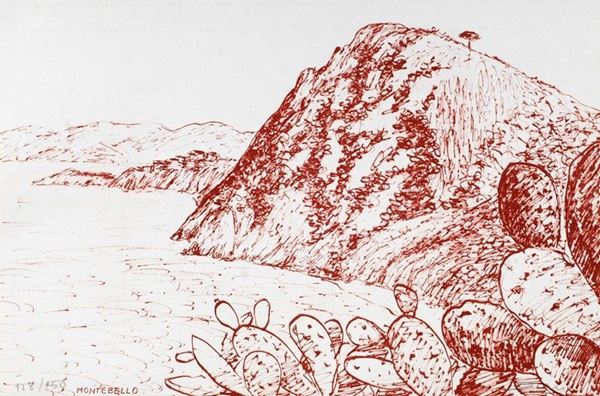 Anonimo, XX sec. : Montebello  - Litografia - Asta GRAFICA ED EDIZIONI - Galleria Pananti Casa d'Aste
