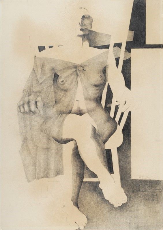 Anonimo, XX sec. : Nudo di donna  - Matita su carta - Asta AUTORI DEL XX SEC - Galleria Pananti Casa d'Aste