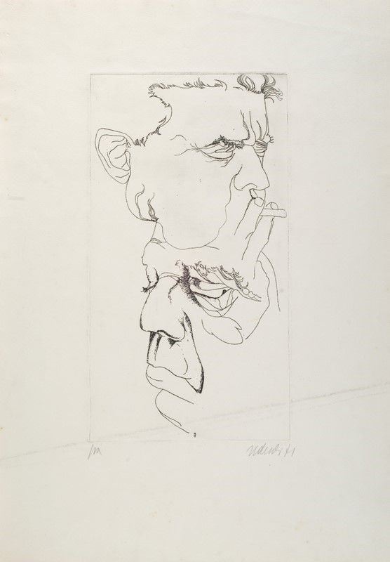Anonimo, XX sec. : Volti  (1971)  - Acquaforrte - Auction GRAFICA ED EDIZIONI - Galleria Pananti Casa d'Aste