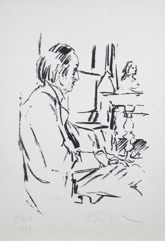 Paulo Ghiglia : Figura nello studio  (1979)  - Litografia - Asta GRAFICA ED EDIZIONI - Galleria Pananti Casa d'Aste