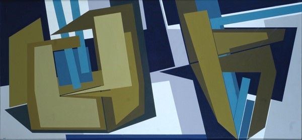 Gualtiero Nativi : Racconto  (1981)  - Tempera e acrilico su carta intelata - Asta Arte moderna e contemporanea - Galleria Pananti Casa d'Aste