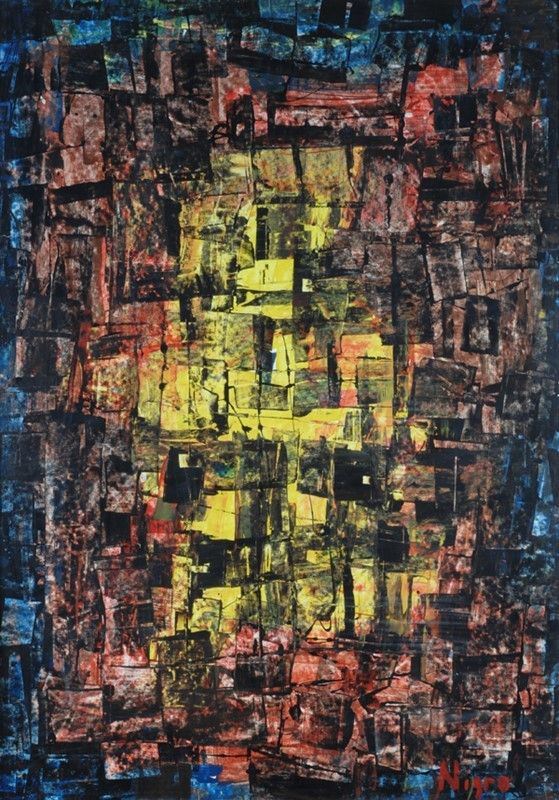 Mario Nigro : Senza titolo  - Smalto su carta - Auction Arte moderna e contemporanea - Galleria Pananti Casa d'Aste