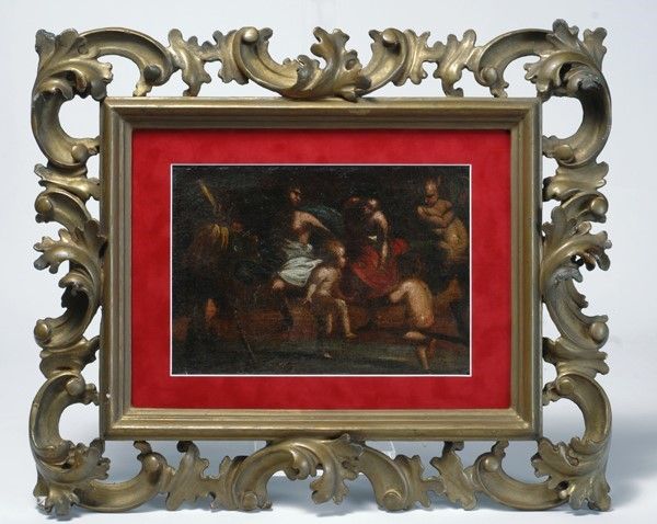 Scuola Italia Settentrionale, XVII Sec. - Scuola Italia Settentrionale, Danza di satiri, olio su ...