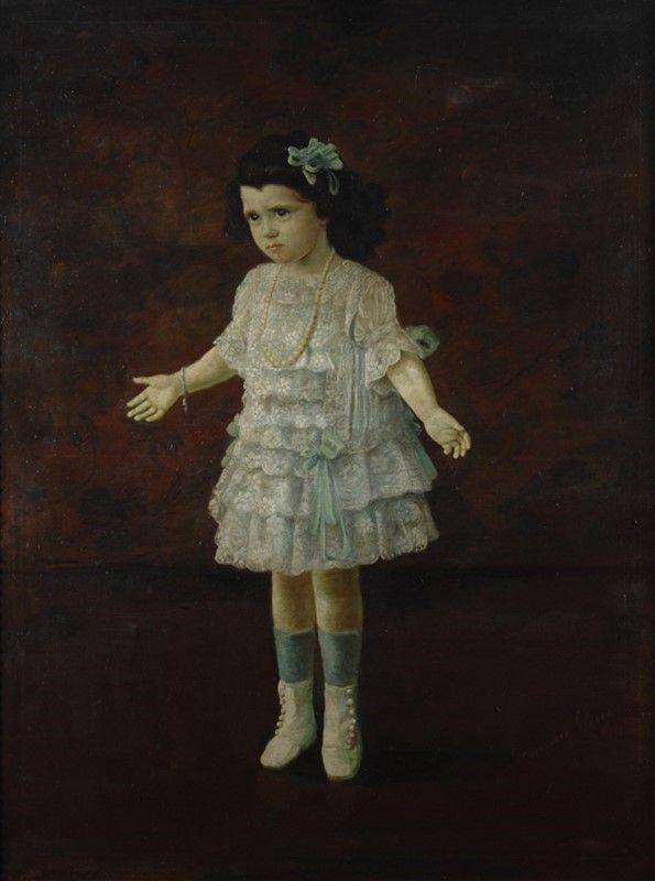 Anonimo, XX sec. : Bambina  - Olio su tela - Auction Antiquariato - I - Galleria Pananti Casa d'Aste