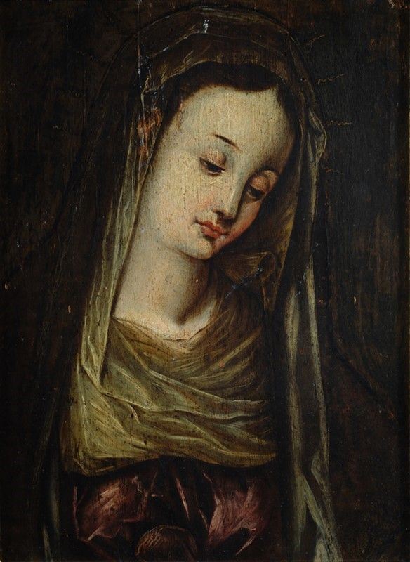 Scuola Toscana, fine XVI sec. : Madonna  - Olio su tavola - Asta Antiquariato - I - Galleria Pananti Casa d'Aste
