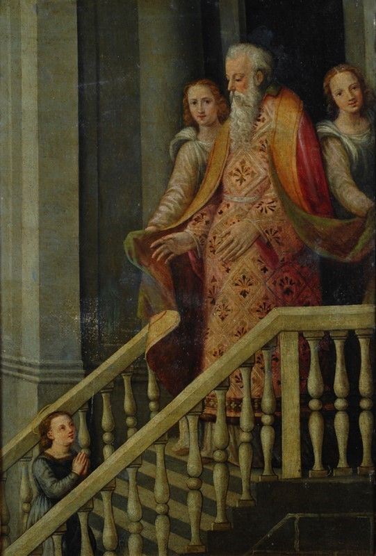 Scuola Toscana, Seconda Metà XVI Sec. - Scuola Toscana, Maria al Tempio, olio su tela