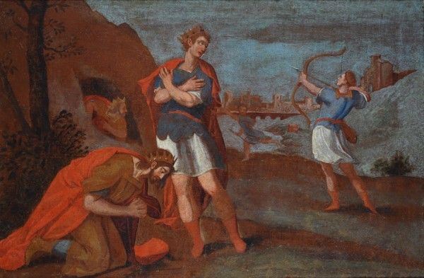 Scuola Italia Settentrionale, XVIII sec. : Scena dal Vecchio Testamento  - Olio su tela - Auction Antiquariato - I - Galleria Pananti Casa d'Aste