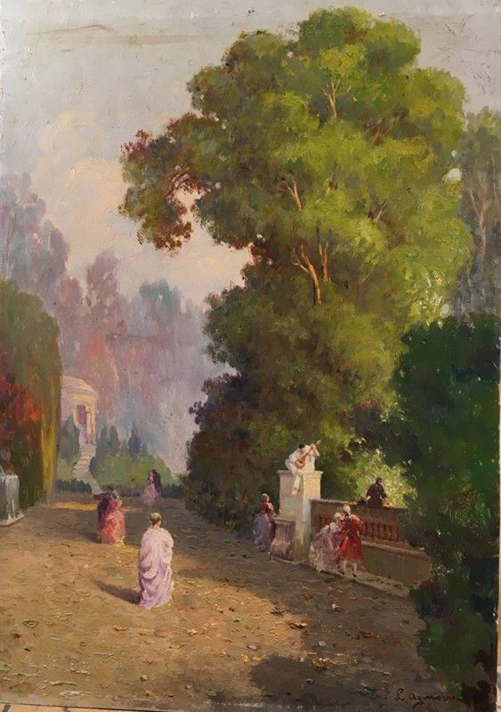 Lidio Ajmone : Eco del passato  - Olio su tavola - Auction Antiquariato - I - Galleria Pananti Casa d'Aste