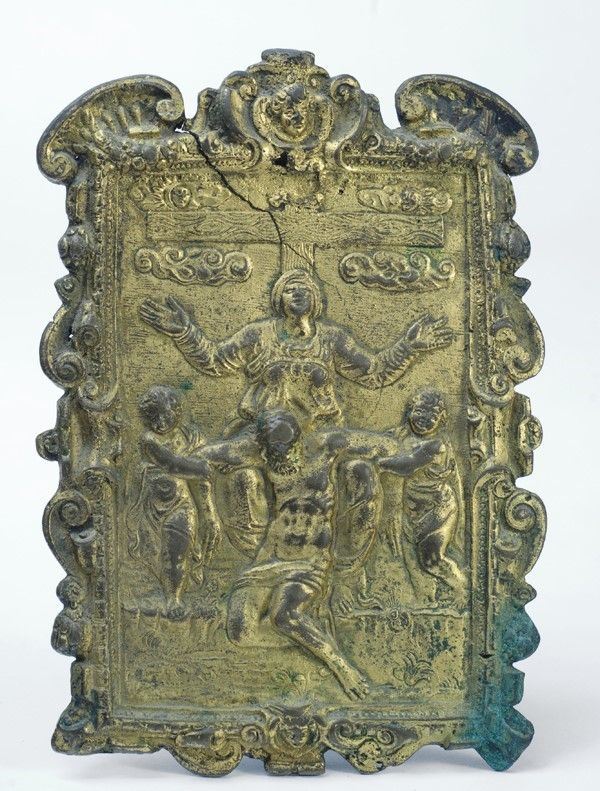 Scuola Italiana Centrale, Pace - Deposizione di Cristo dalla croce, bronzo cesellato e dorato