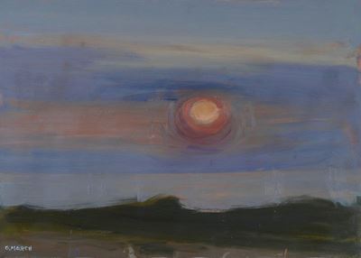 Tramonto al Forte dei Marmi, olio su tela