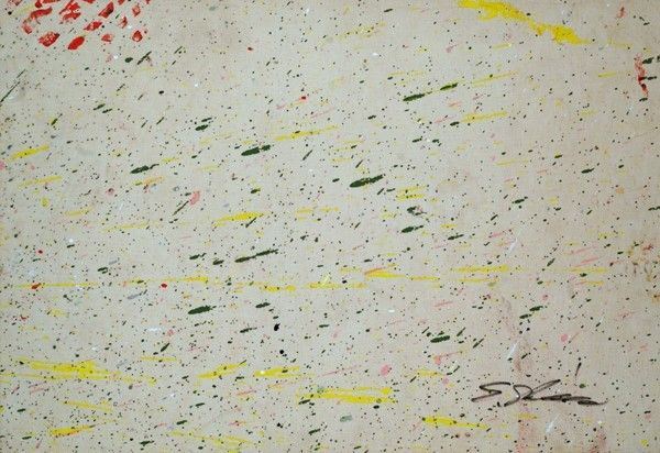 Shozo Shimamoto : Senza titolo  - Arilici su tela riportata su tavola - Asta Arte moderna e contemporanea - Galleria Pananti Casa d'Aste