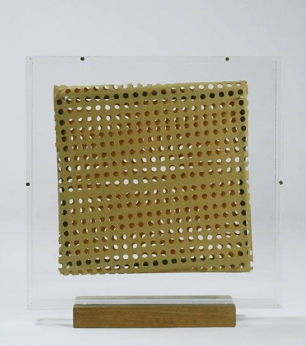 Alberto Biasi : Trama  (1960)  - Tecnica mista e assemblaggio di tela e legno - Auction Arte moderna e contemporanea - Galleria Pananti Casa d'Aste