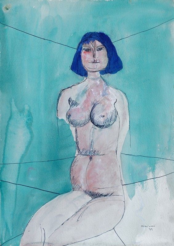 Bruno Cassinari : Figura  (1979)  - Acquerello su carta - Auction Arte moderna e contemporanea - Galleria Pananti Casa d'Aste
