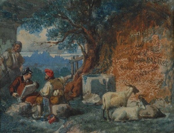Carlo Mariano Fortuny : Pastorale  - Acquerello su carta - Auction Antiquariato - I - Galleria Pananti Casa d'Aste
