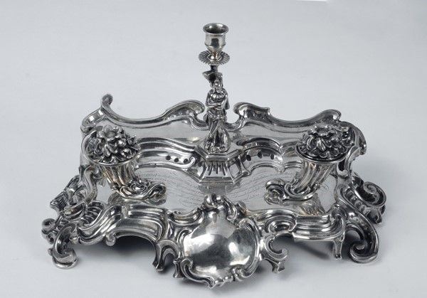 Joseph Angell sr. & John Angell, Calamaio in argento sbalzato e cesellato